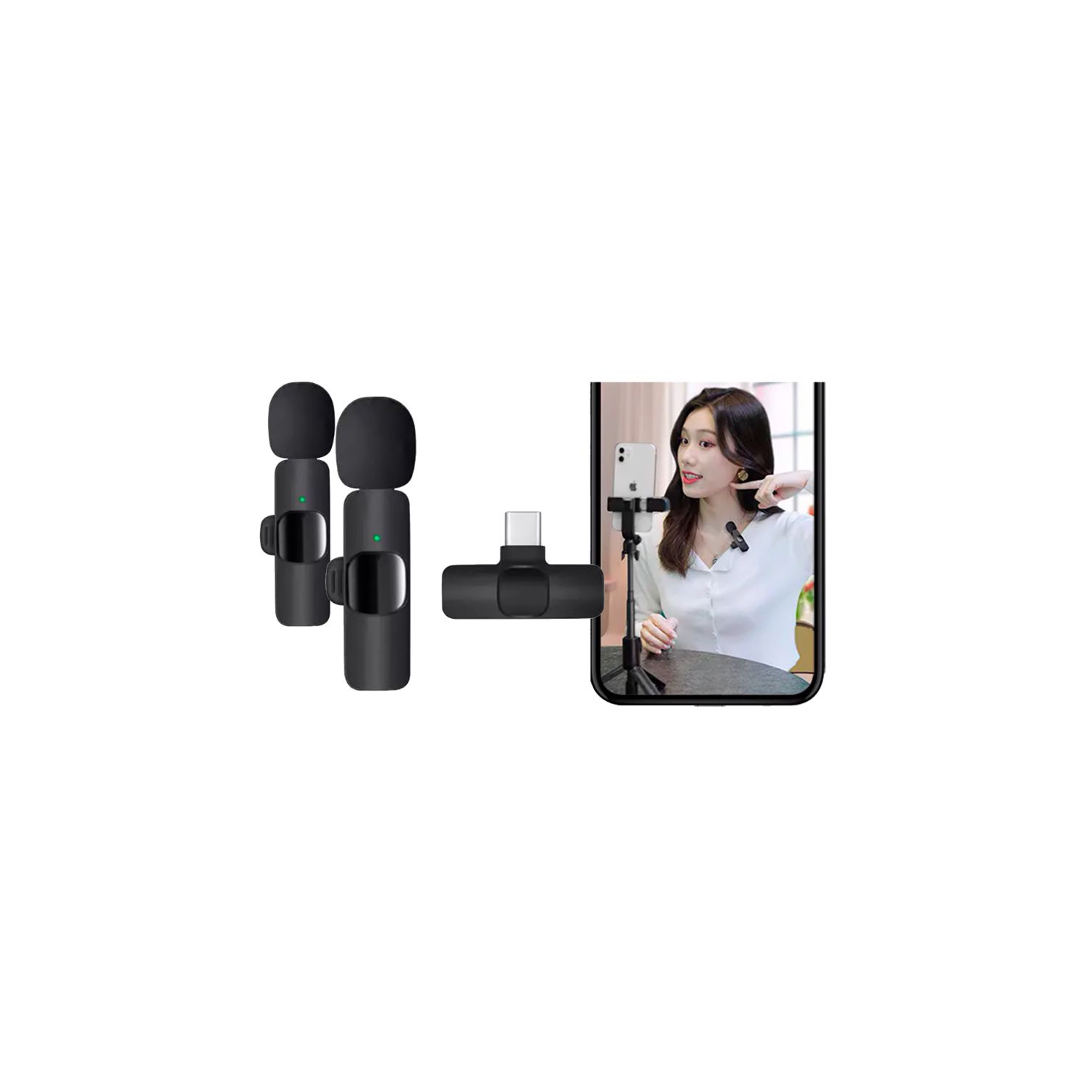 Foto 2 pulgar | Micrófono Lavalier Inalámbrico Usb C Recargable - Venta Internacional