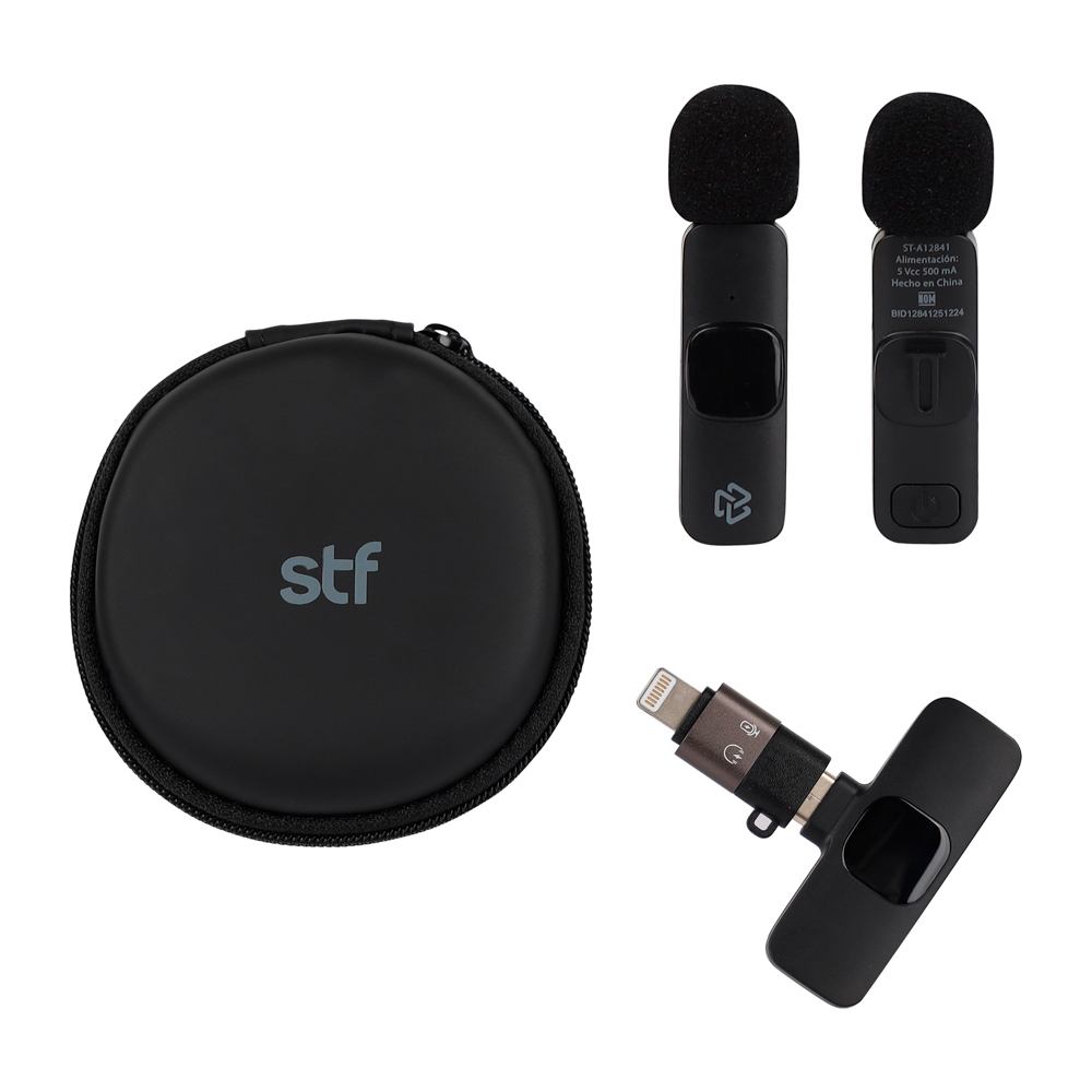 Foto 4 pulgar | Kit 2 Micrófonos Inalámbricos Para Celular  Stf | Tipo C - Lightning Con Estuche
