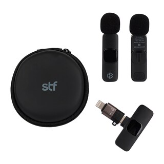 Foto 3 | Kit 2 Micrófonos Inalámbricos Para Celular Stf | Tipo C - Lightning Con Estuche