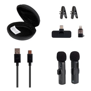 Foto 4 | Kit 2 Micrófonos Inalámbricos Para Celular Stf | Tipo C - Lightning Con Estuche