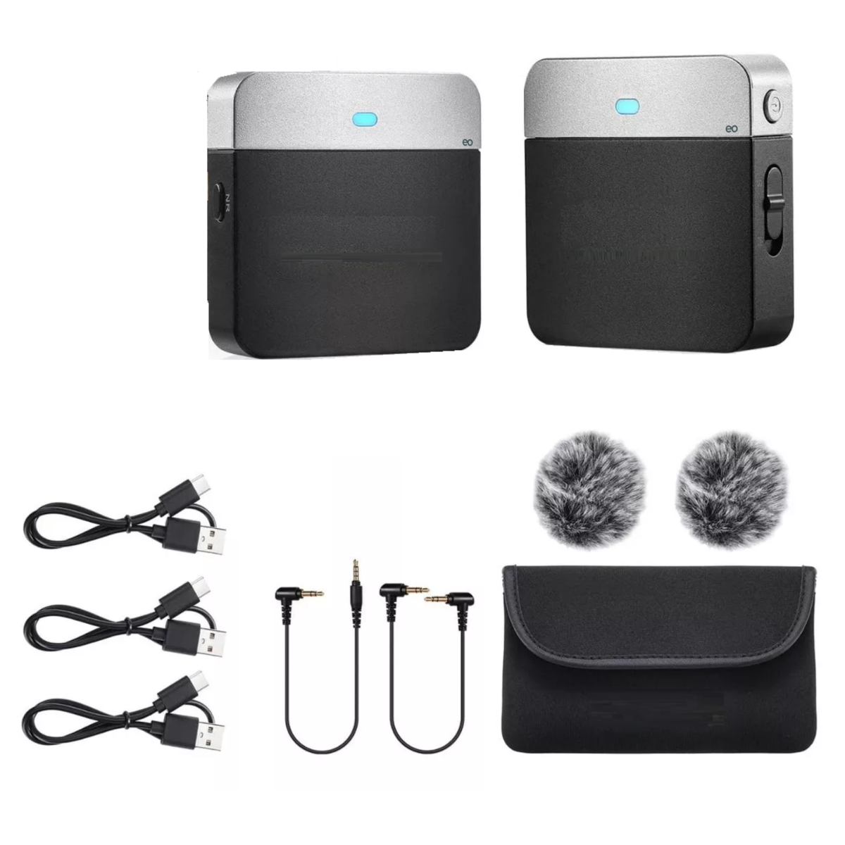 Set Micrófono Inalámbrico 2pzas Eo Safe Imports Esi-10398 Gris