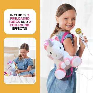 Foto 4 | Mochila De Peluche Singing Machine Kids Sing Along Crew Uni Queen Con Altavoz, Micrófono, Canciones.