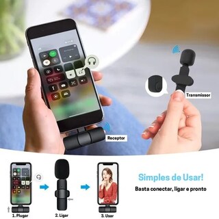 Foto 2 | Set de 2 Micrófonos Solapa Inalámbrico Wifi Con Receptor Usb Tipo C