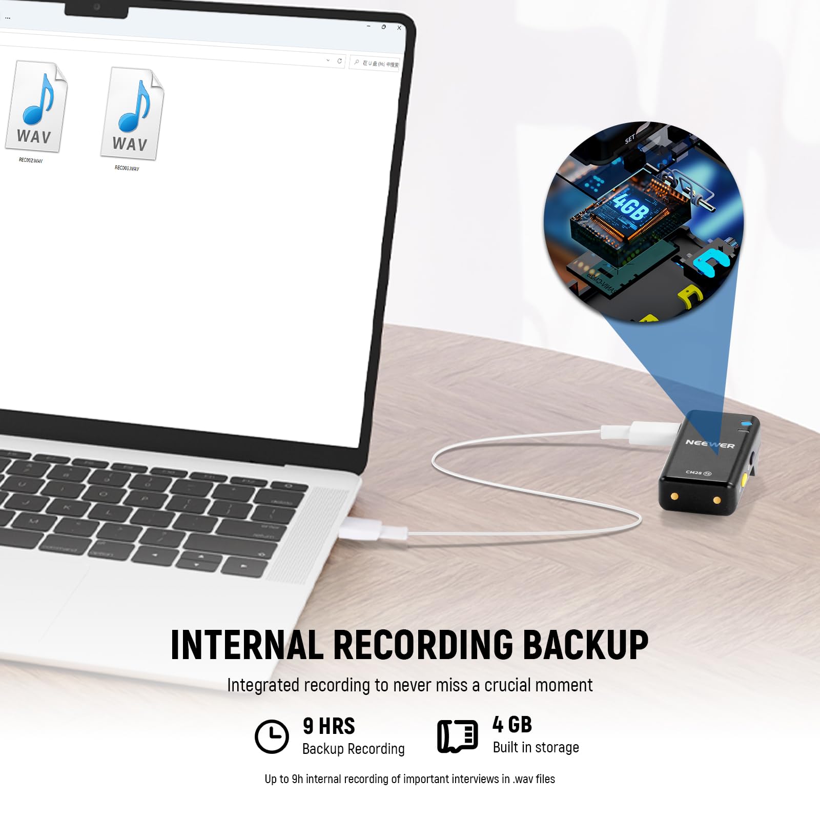 Foto 5 | Sistema De Micrófono Inalámbrico Lavalier Neewer Cm28 Con 4 Gb - Venta Internacional.