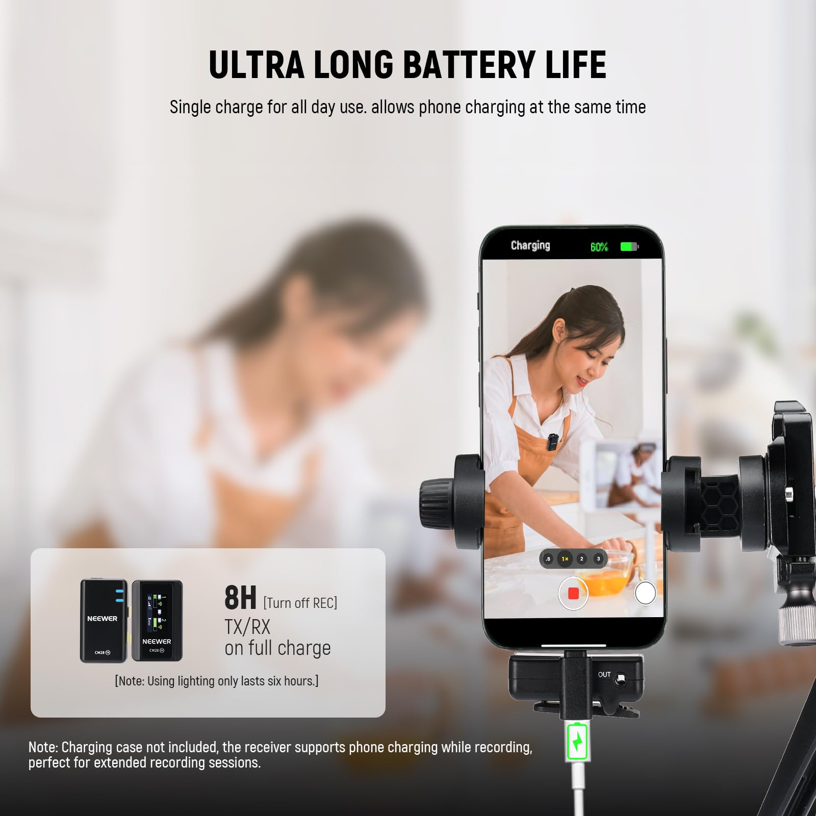 Foto 7 pulgar | Sistema De Micrófono Inalámbrico Lavalier Neewer Cm28 Con 4 Gb - Venta Internacional.