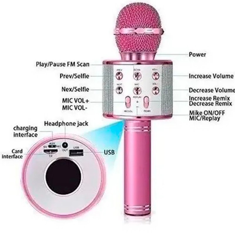 Foto 2 pulgar | Micrófono Karaoke Con Altavoz Bluetooth - Venta Internacional.