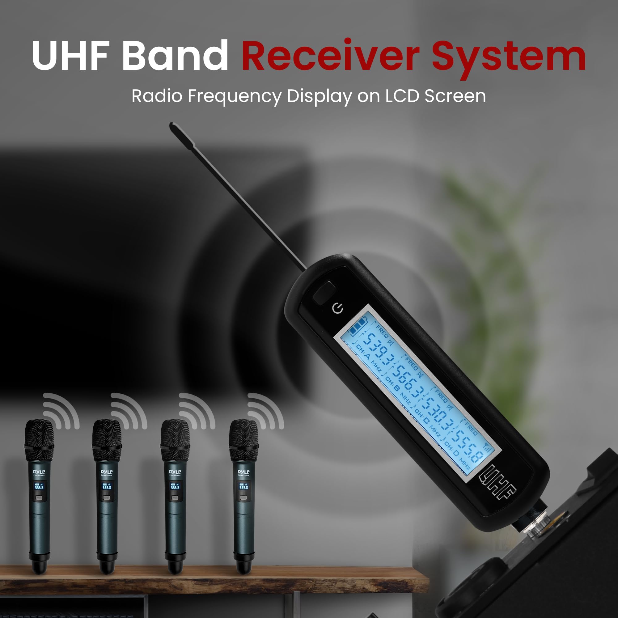 Foto 3 pulgar | Sistema De Micrófono Inalámbrico Receptor De Banda Uhf Portátil Pyle - Venta Internacional.