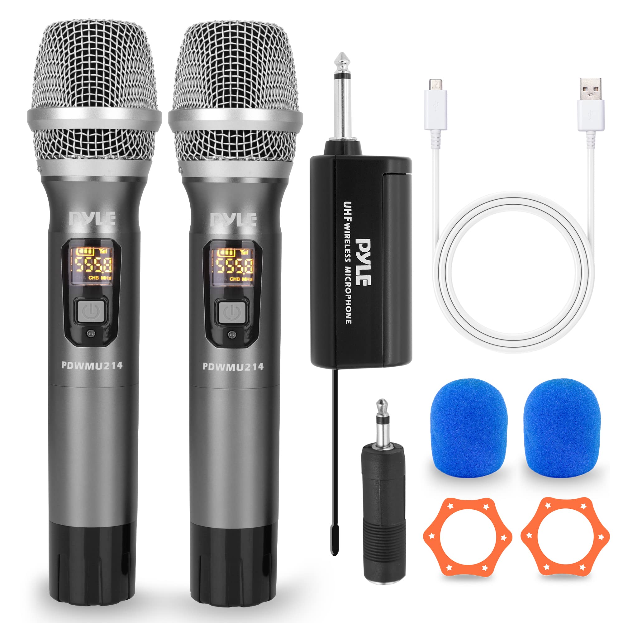 Sistema De Micrófono Inalámbrico Pyle Pdwmu214 Uhf Dual Black - Venta Internacional.