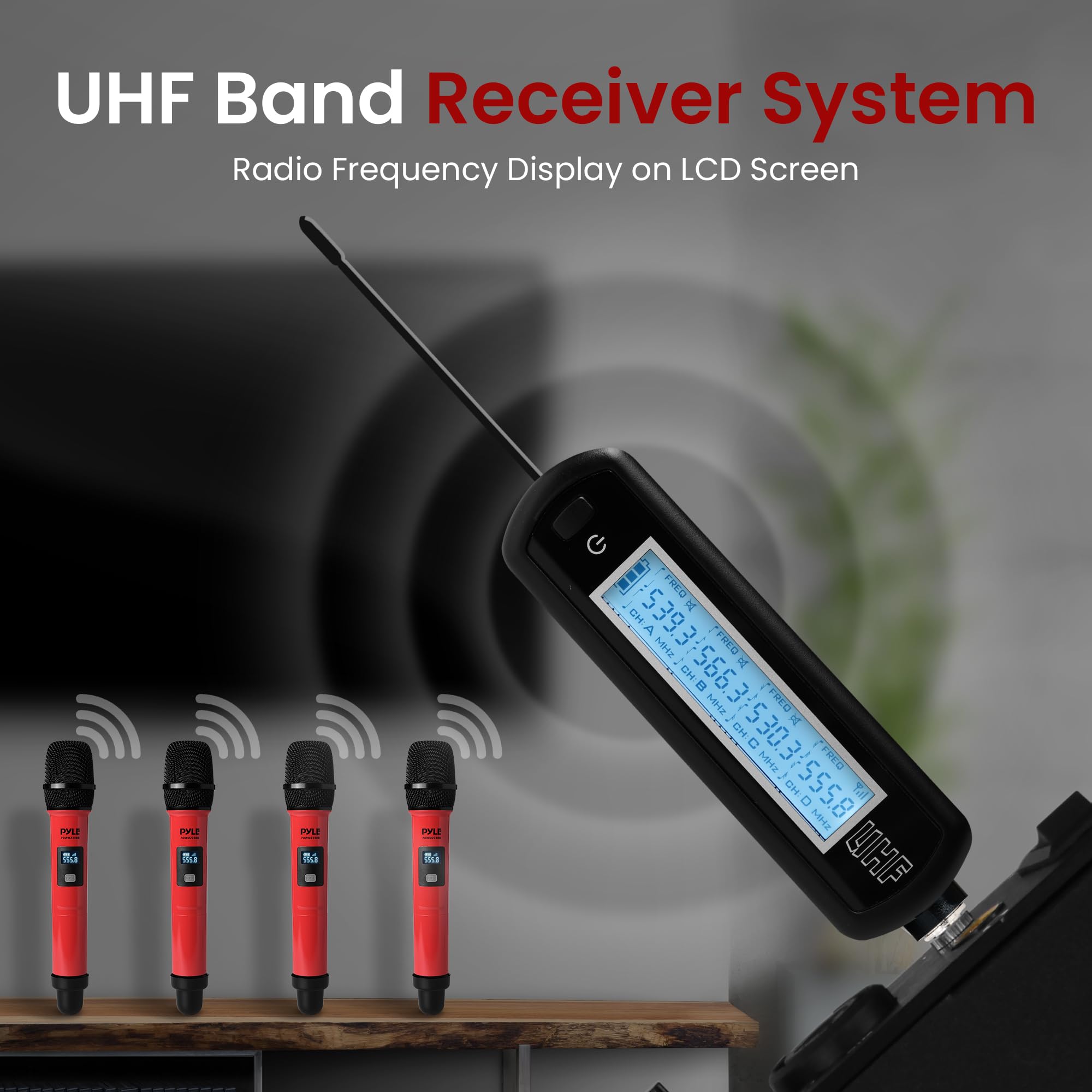 Foto 3 | Sistema De Micrófono Inalámbrico Receptor De Banda Uhf Portátil Pyle - Venta Internacional.