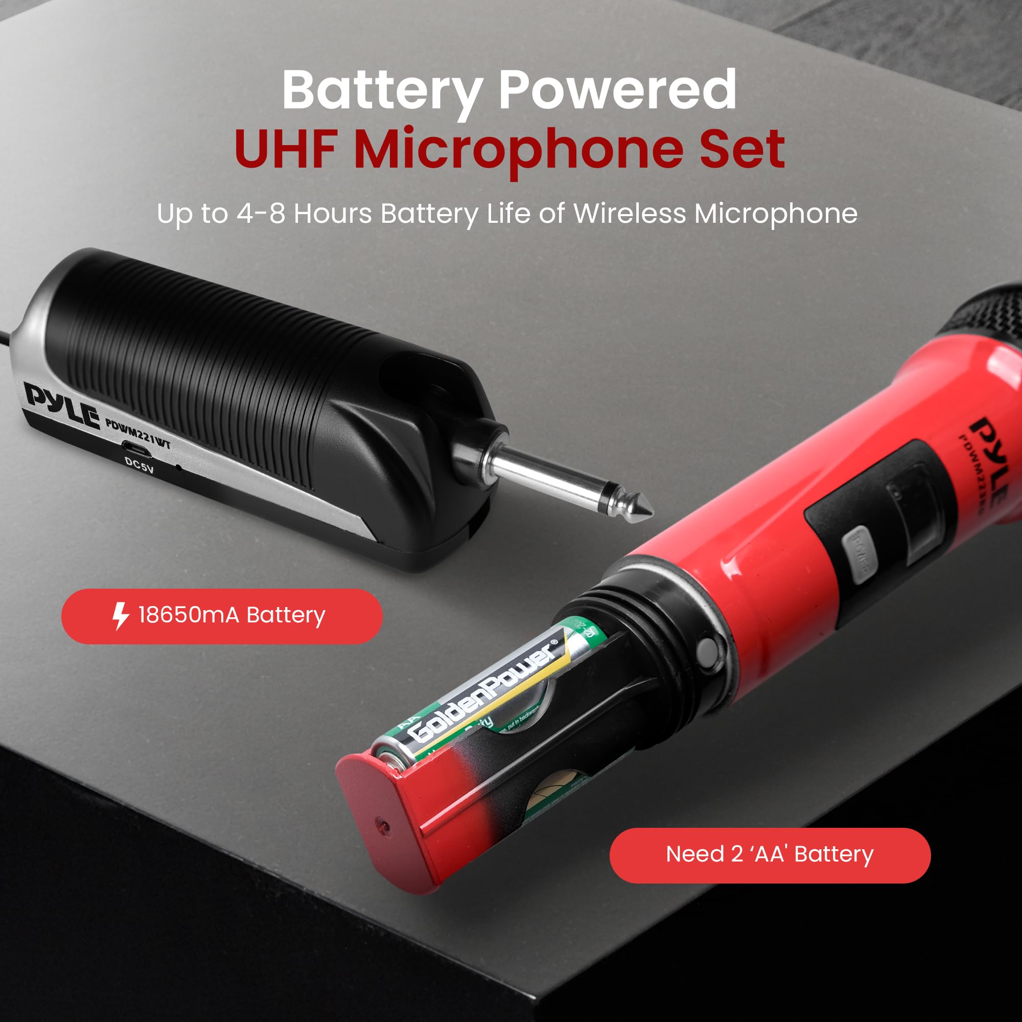 Foto 5 pulgar | Sistema De Micrófono Inalámbrico Receptor De Banda Uhf Portátil Pyle - Venta Internacional.
