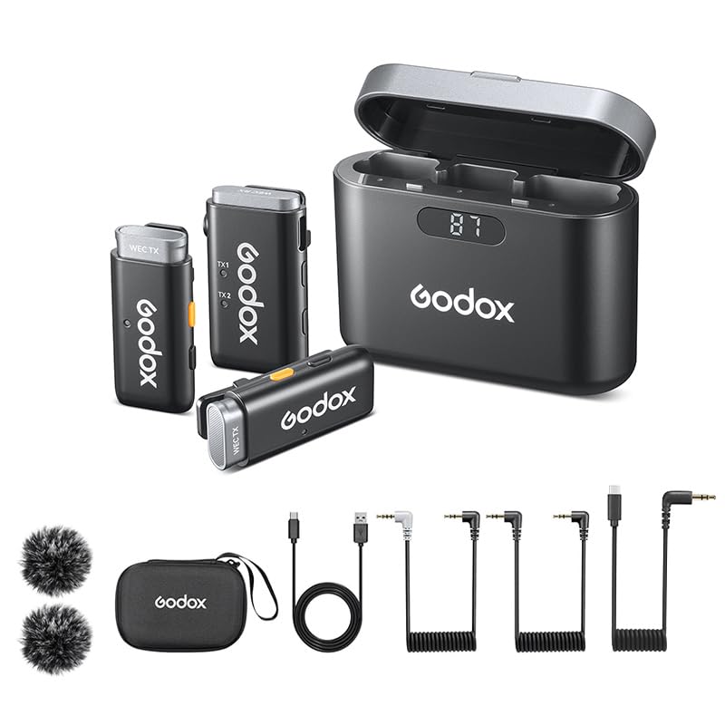 Micrófono Lavalier Inalámbrico Godox Wec Kit2 Con Cancelación De Ruido - Venta Internacional.
