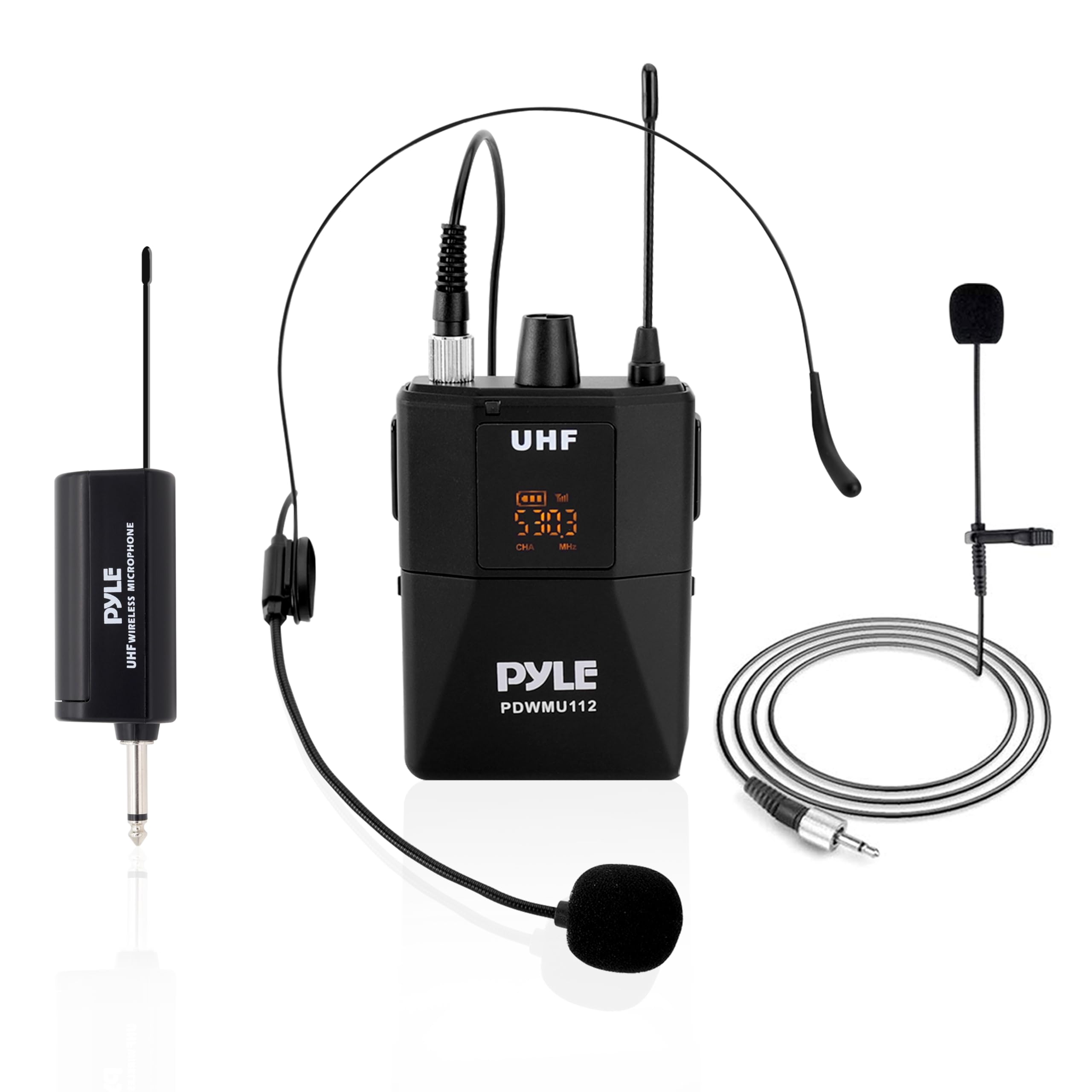 Sistema De Micrófono Inalámbrico Pyle Uhf Con Auriculares Y Lavalier - Venta Internacional.