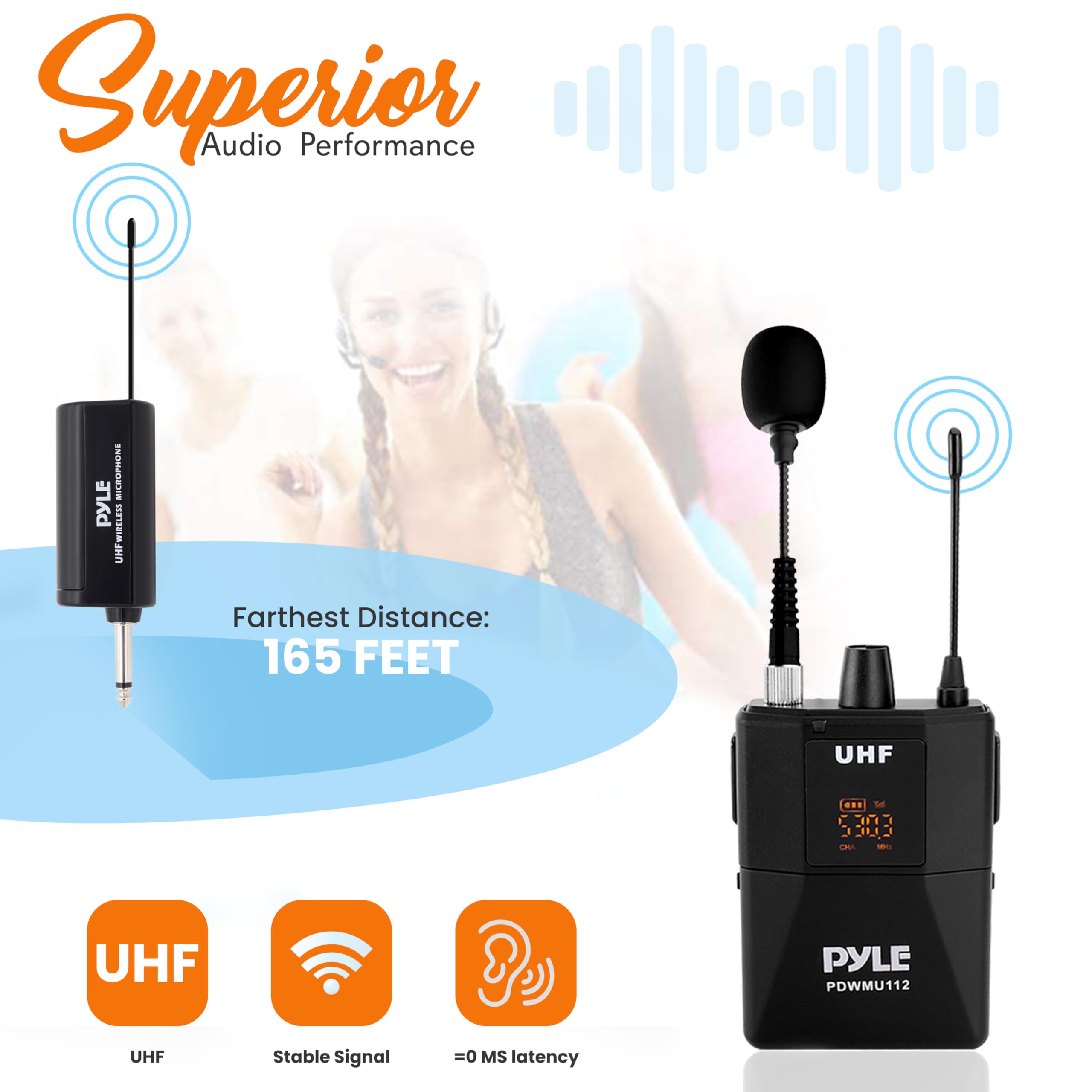 Foto 5 pulgar | Sistema De Micrófono Inalámbrico Pyle Uhf Con Auriculares Y Lavalier - Venta Internacional.
