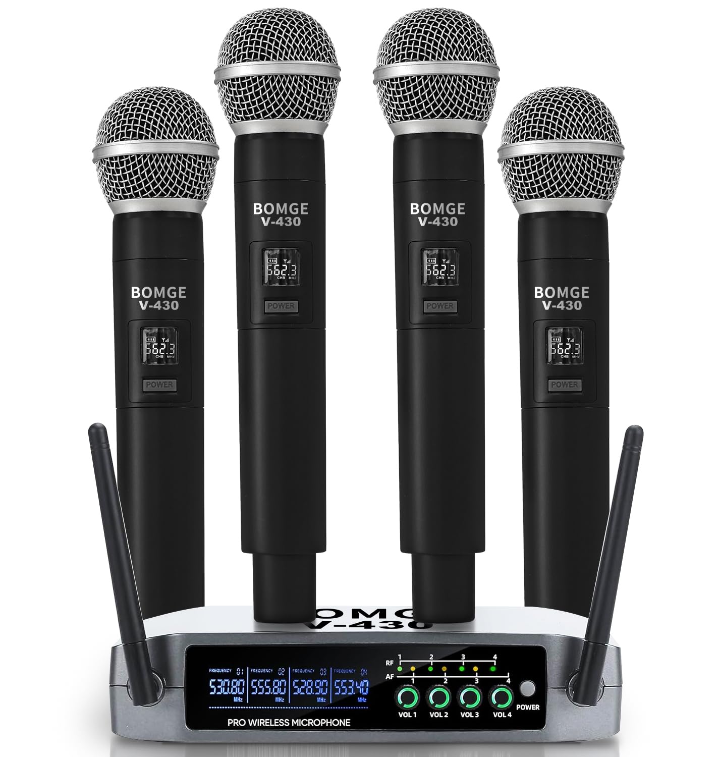 Foto 1 | Sistema De Micrófono Inalámbrico Bomge Pro V430 De 4 Canales Con 4 Micrófonos - Venta Internacional.