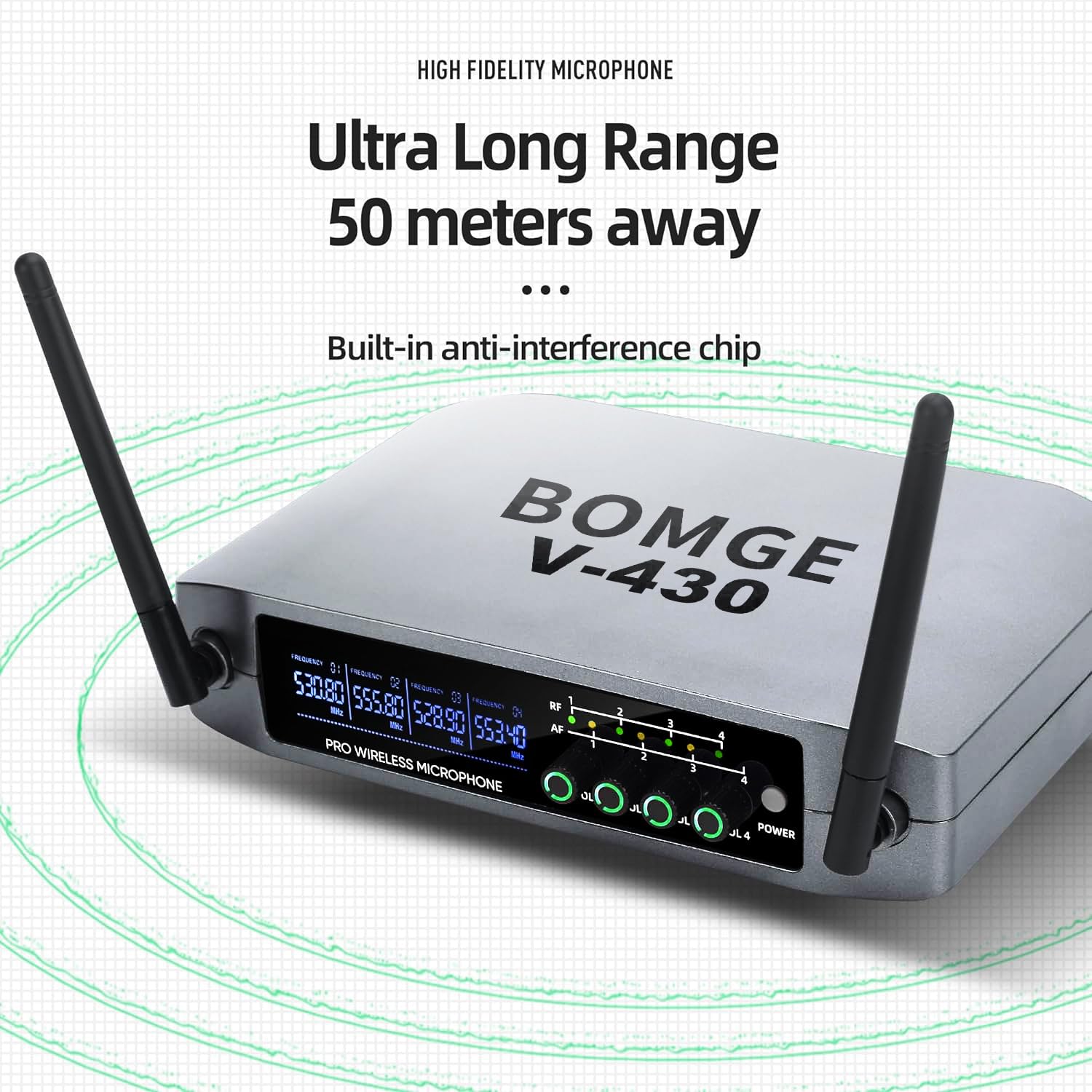 Foto 5 pulgar | Sistema De Micrófono Inalámbrico Bomge Pro V430 De 4 Canales Con 4 Micrófonos - Venta Internacional.