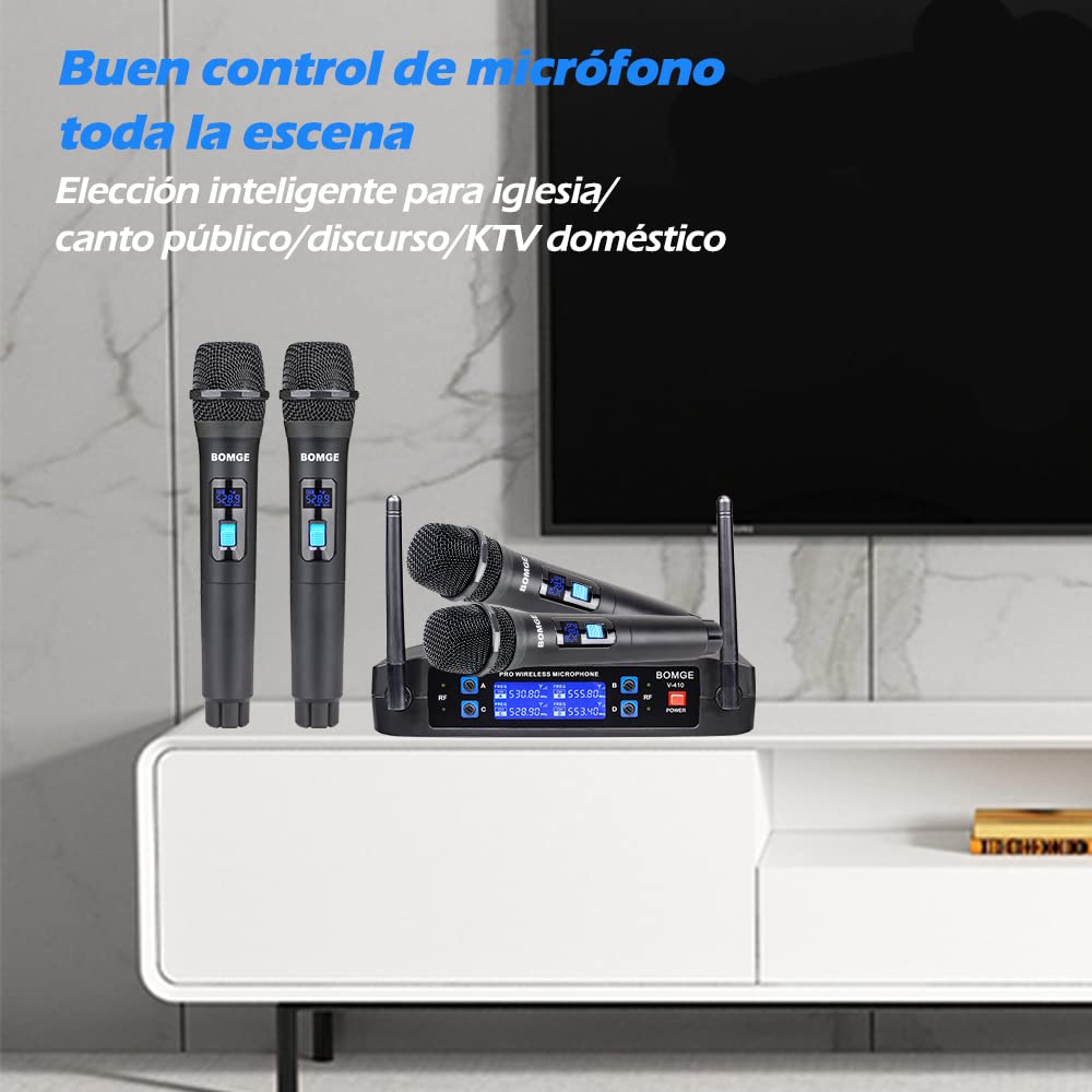Foto 3 pulgar | Sistema De Micrófono Inalámbrico Bomge V410 De 4 Canales Con 4 Micrófonos - Venta Internacional.