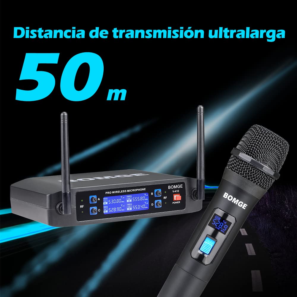 Foto 5 pulgar | Sistema De Micrófono Inalámbrico Bomge V410 De 4 Canales Con 4 Micrófonos - Venta Internacional.