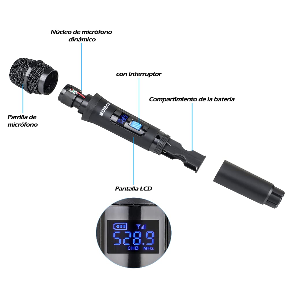 Foto 8 pulgar | Sistema De Micrófono Inalámbrico Bomge V410 De 4 Canales Con 4 Micrófonos - Venta Internacional.