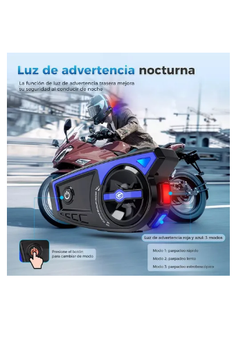 Foto 3 pulgar | Audífonos Para Casco De Motos Bluetooth