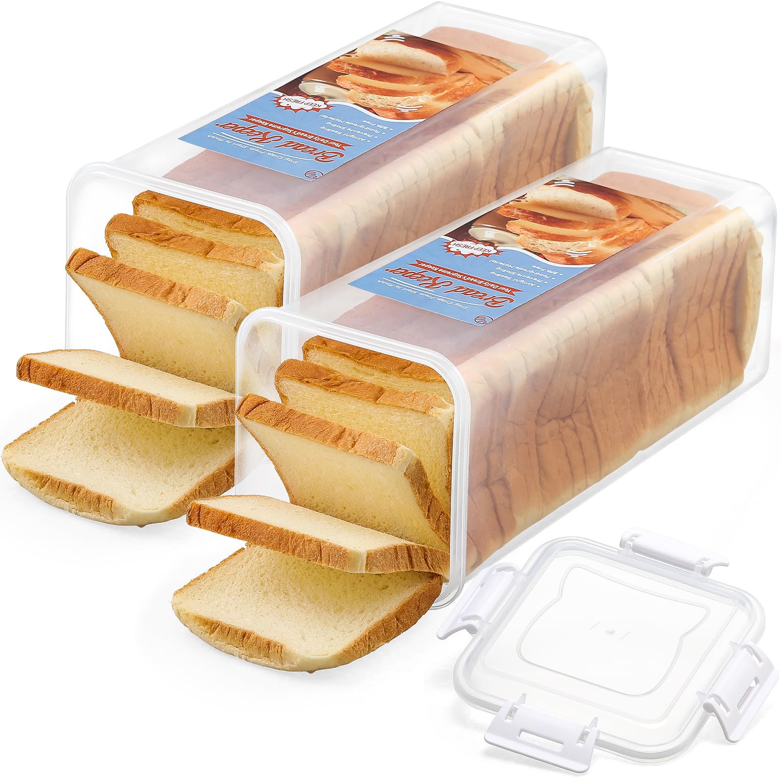 Foto 2 pulgar | Caja Para Pan Aozita Con Tapa Hermética Para Almacenamiento De Pan Fresco, Paquete De 2 - Venta Internacional.