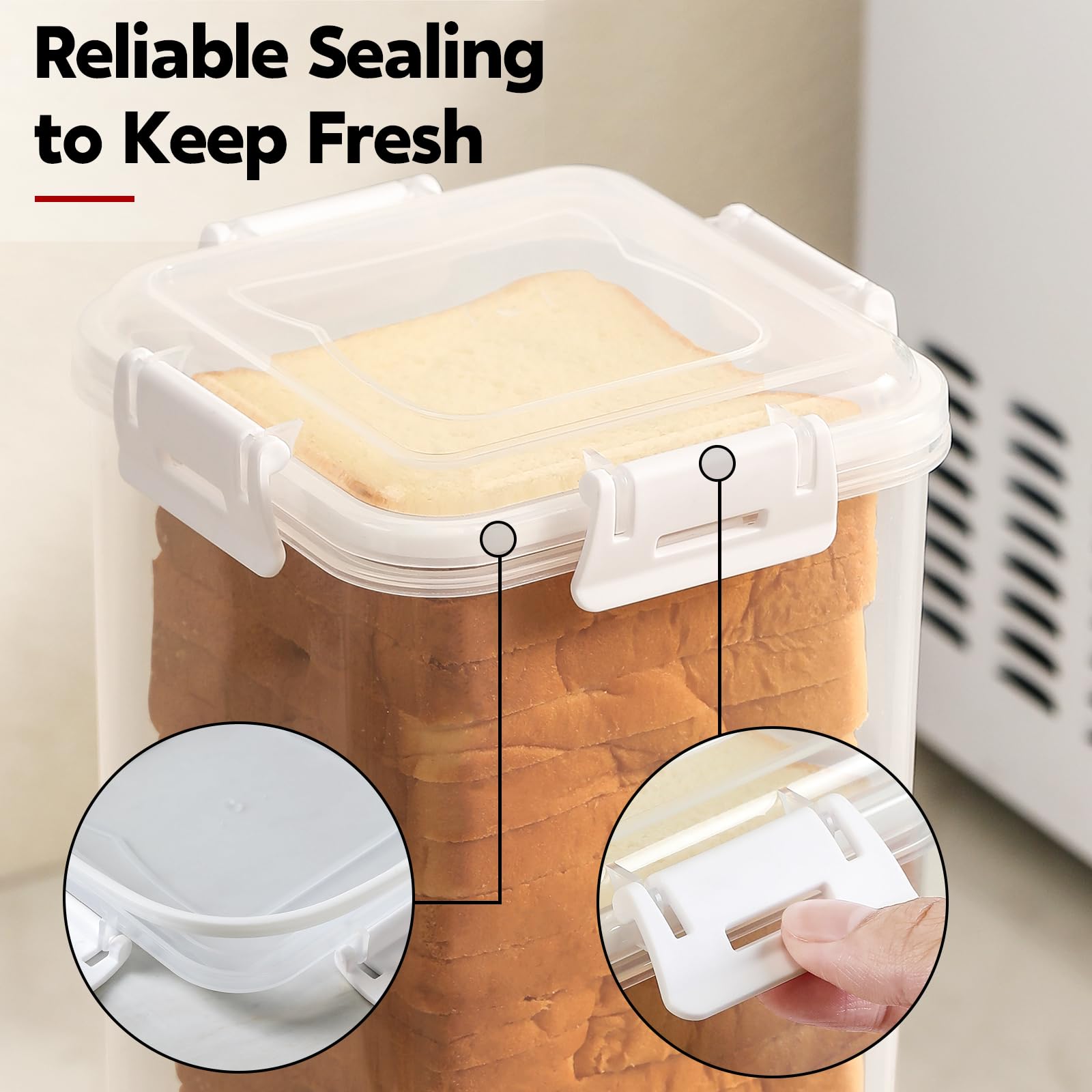 Foto 4 pulgar | Caja Para Pan Aozita Con Tapa Hermética Para Almacenamiento De Pan Fresco, Paquete De 2 - Venta Internacional.