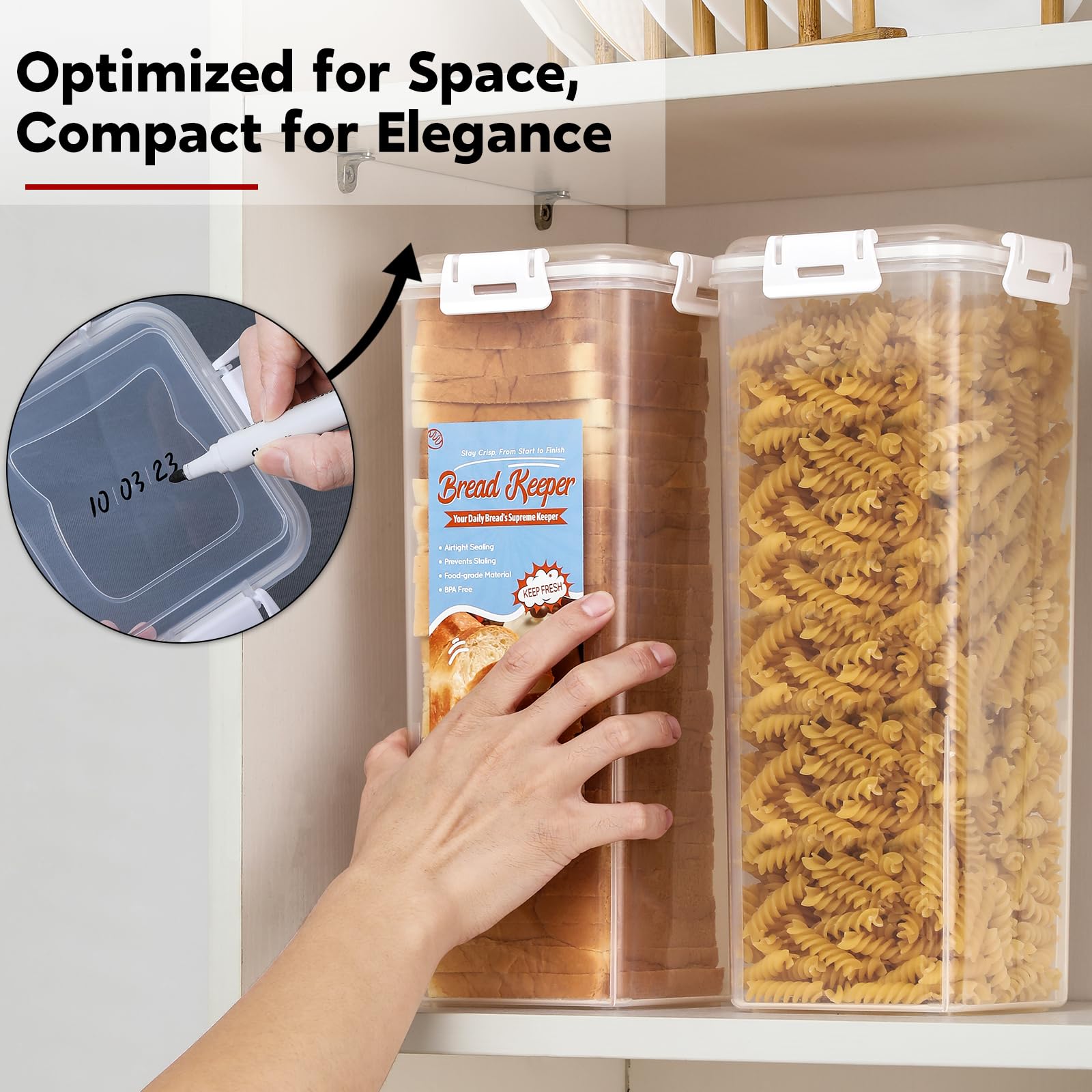 Foto 6 pulgar | Caja Para Pan Aozita Con Tapa Hermética Para Almacenamiento De Pan Fresco, Paquete De 2 - Venta Internacional.