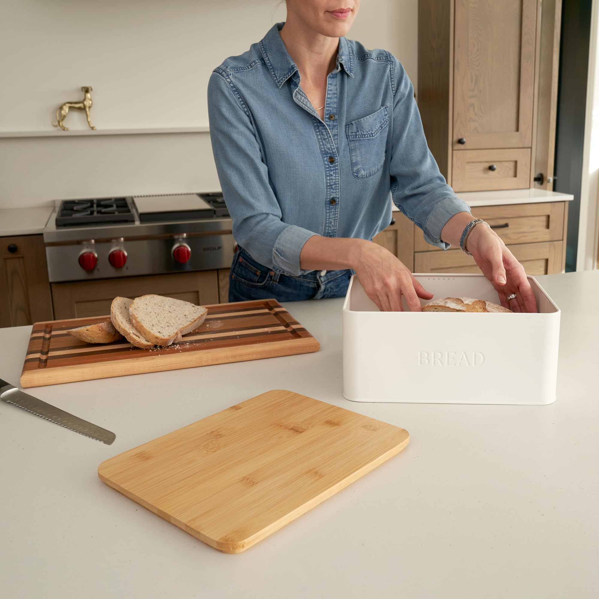 Foto 4 pulgar | Breadera Zicoto Beautiful Con Tapa De Madera Para Cocina - Venta Internacional.