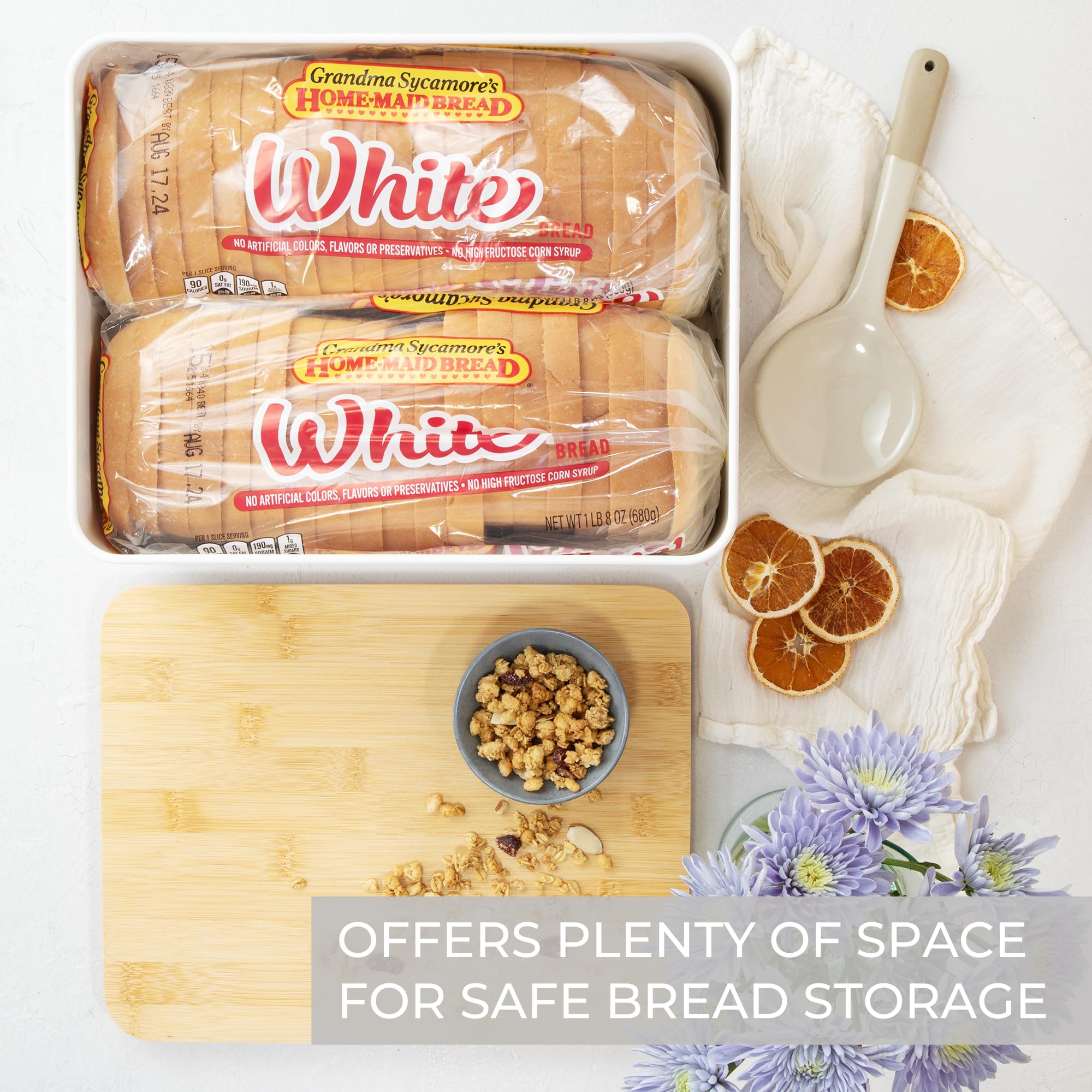 Foto 5 | Breadera Zicoto Beautiful Con Tapa De Madera Para Cocina - Venta Internacional.
