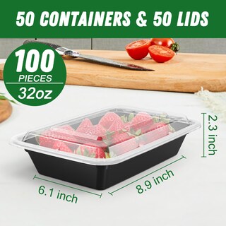 Foto 2 | Recipientes Dealusy Para Preparación De Comidas 32 Oz (paquete De 50) Con Tapas Fáciles De Abrir - Venta Internaciona