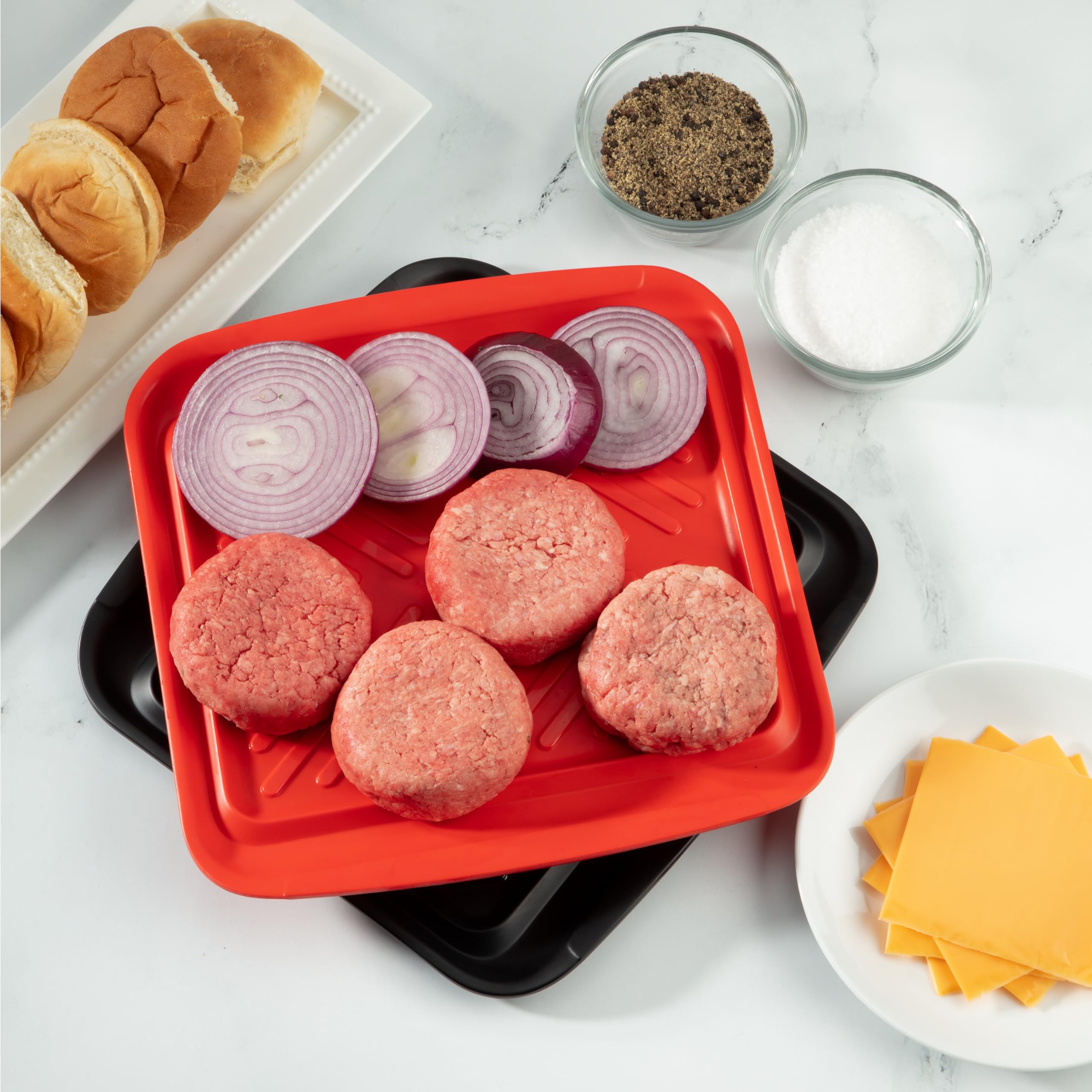 Foto 7 | Bandejas Para Preparar Y Servir A La Parrilla Cuisinart Cpk-180, Negro/rojo - Venta Internacional.