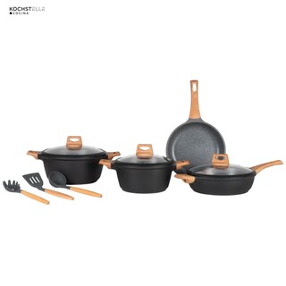 Foto 2 | KOCHSTELLE Batería de Cocina Wood Color Negro Antiadherente de 10 piezas