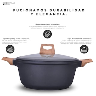 Foto 7 | KOCHSTELLE Batería de Cocina Wood Color Negro Antiadherente de 10 piezas