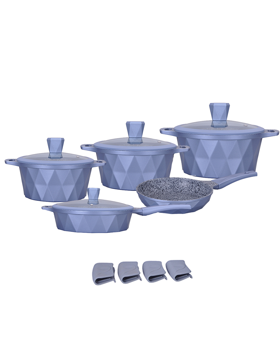 Foto 1 | Batería de Cocina Kochstelle Serenity color Azul con Mármol Antiadherente