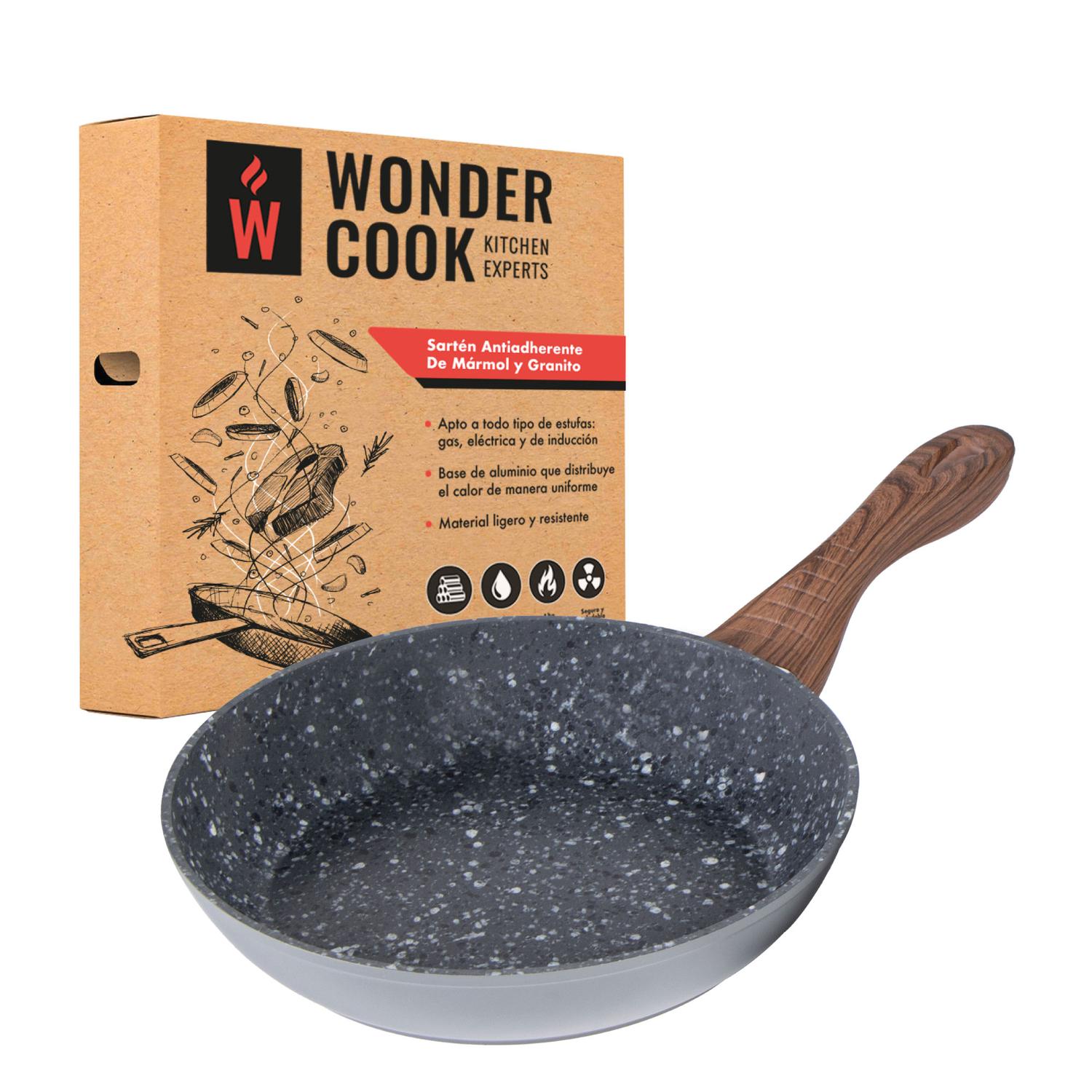 Sarten WONDER COOK Antiadherente de Marmol y Granito 20cm Libre de Pfoa