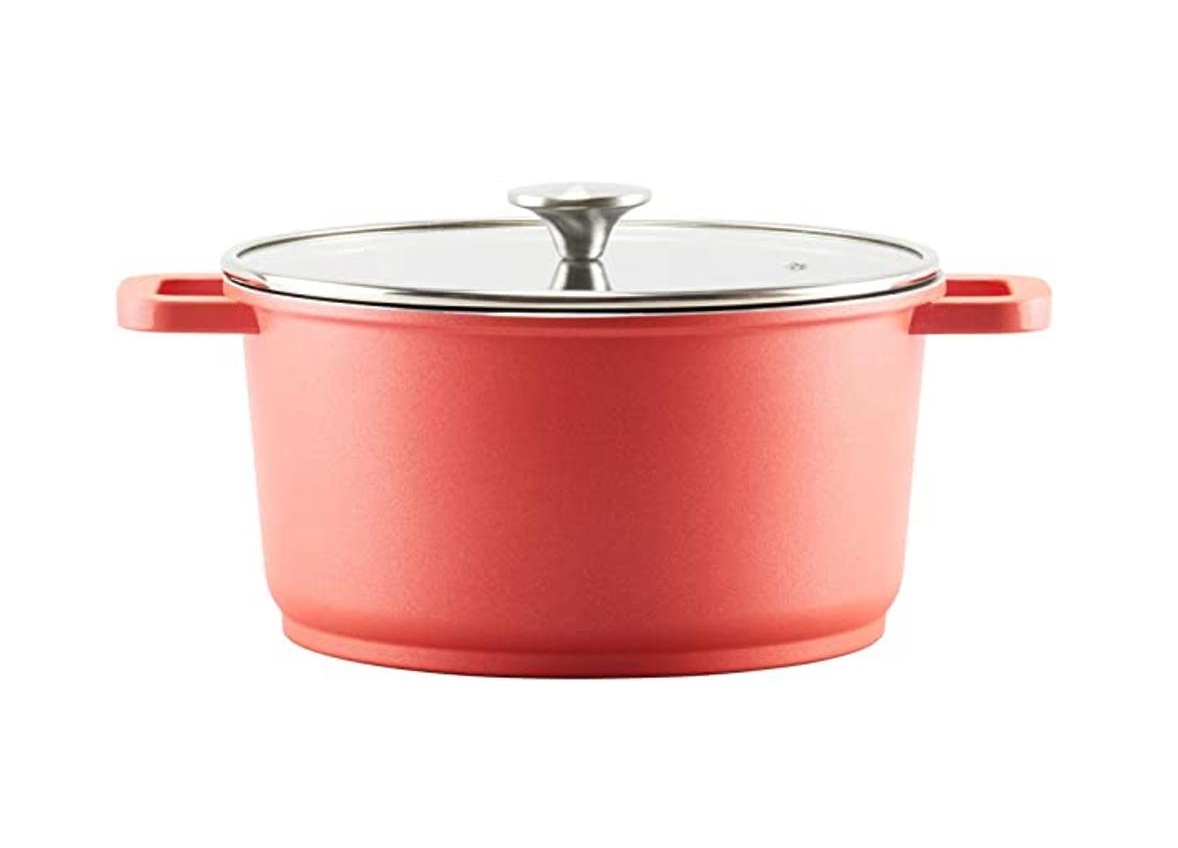 Foto 1 | Olla Cinco By Lamex 28 Cm Roja De Aluminio Fundido Tapa 9 L
