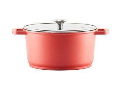 Foto 1 | Olla Cinco By Lamex 28 Cm Roja De Aluminio Fundido Tapa 9 L