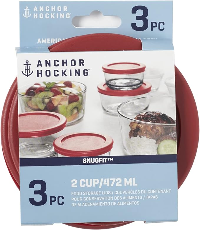 Tapas de Almacenamiento Anchor Hocking 3 Piezas