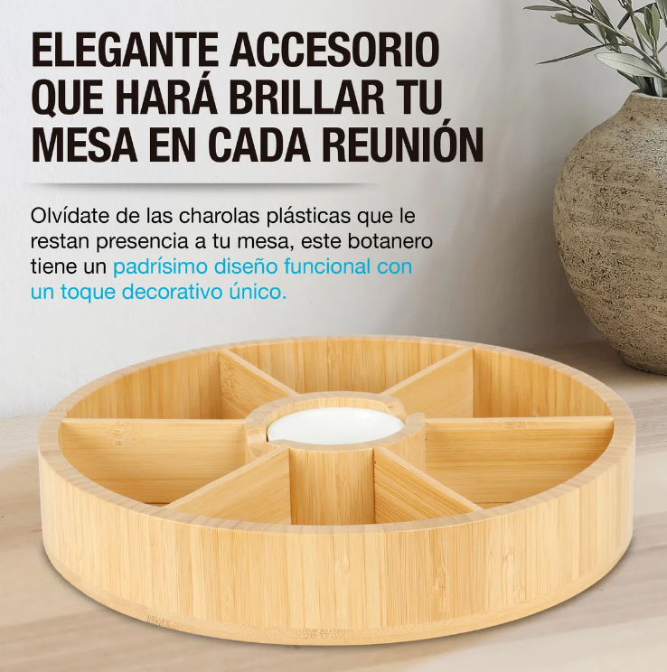 Foto 4 pulgar | Botanero De Madera Xtellar