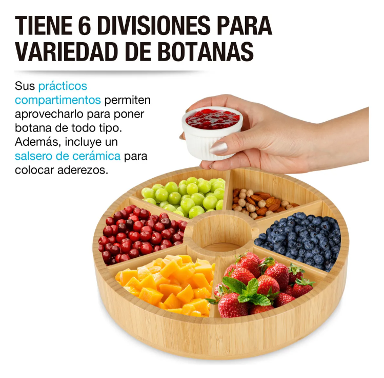 Foto 7 pulgar | Botanero De Madera Xtellar