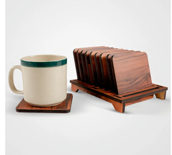 Foto 2 pulgar | 10 Portavasosxtellar Coaster Posavasos Organizador Cuadrado Tazas Color Nativa