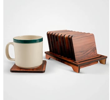 Foto 1 | 10 Portavasosxtellar Coaster Posavasos Organizador Cuadrado Tazas Color Nativa