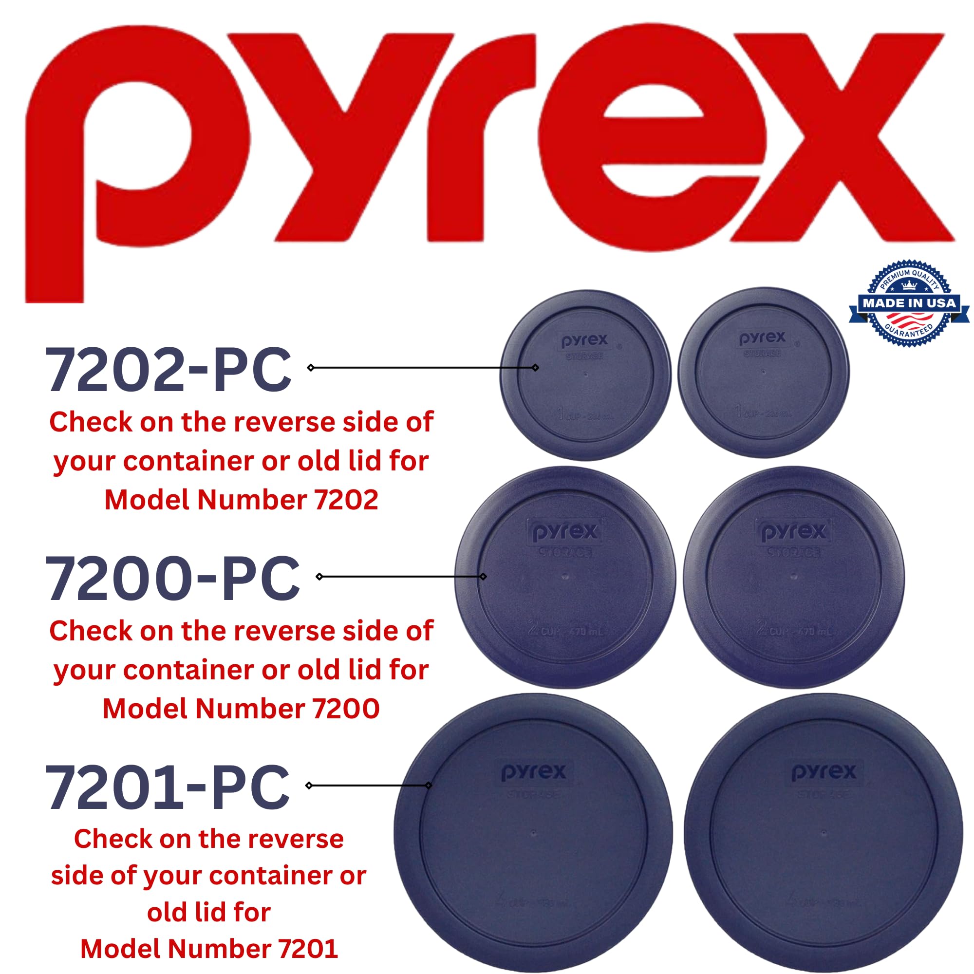 Foto 3 pulgar | Tapas De Repuesto Pyrex 7202-pc 240 Ml 7200 Pc 480 Ml 7201-pc 960 Ml - Venta Internacional.