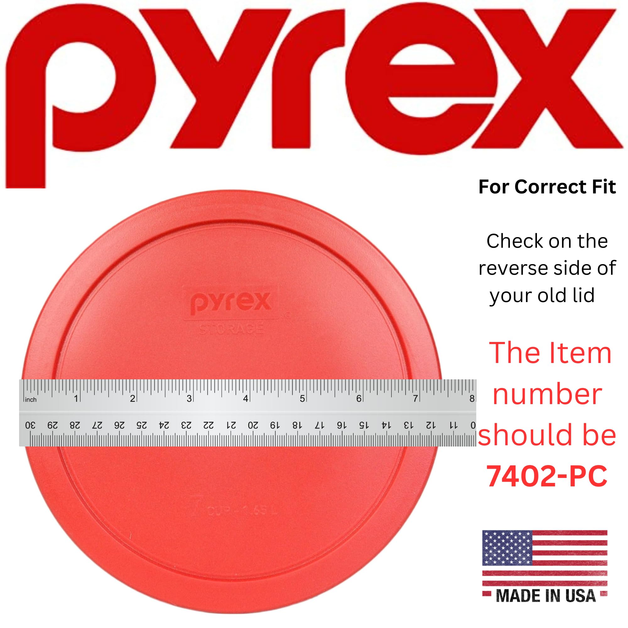 Foto 4 pulgar | Tapa De Repuesto Pyrex 7402-pc  6/7 Tazas  Color Rojo Amapola  De Plástico Sin Bpa - Venta Internacional.