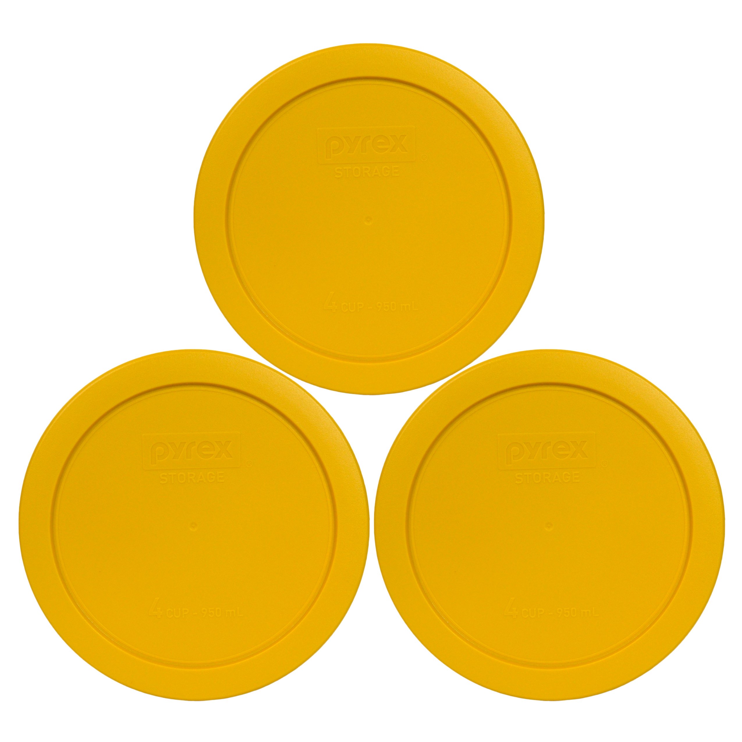 Foto 1 | Tapa De Almacenamiento Pyrex 7201-pc  Redonda  Color Amarillo Mantequilla  950 Ml  Paquete De 3 - Venta Internacional.