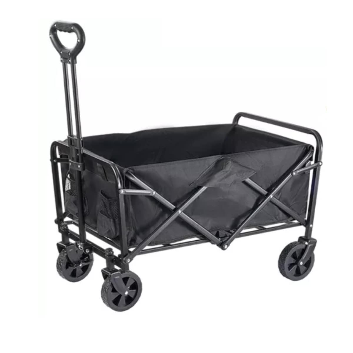 Carrito Vagón Plegable Multiusos Con Manija Para Acampar Negro $1,959