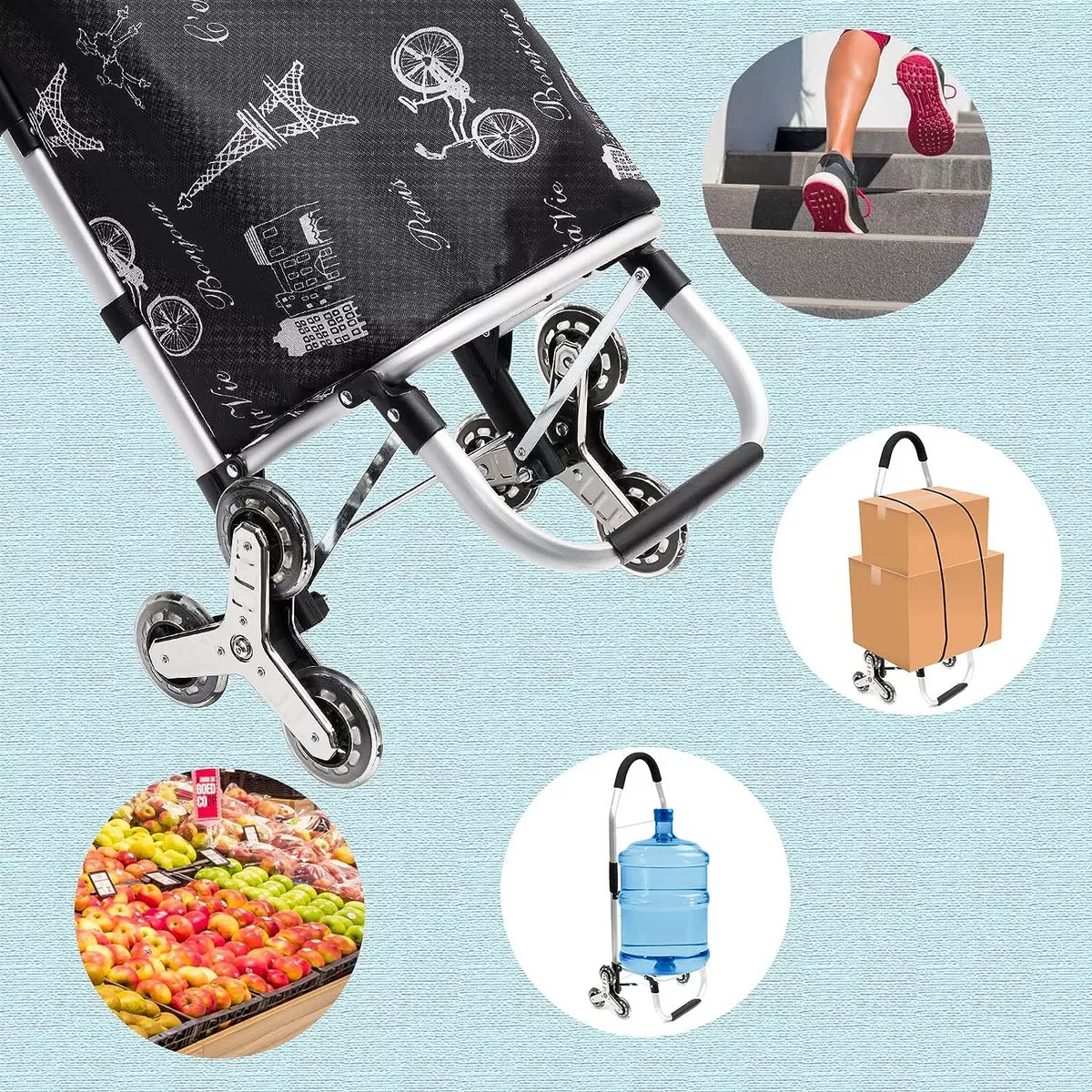 Foto 4 pulgar | Carrito de Compras con Bolsa de Lona Impermeable Eo Safe Imports Negro