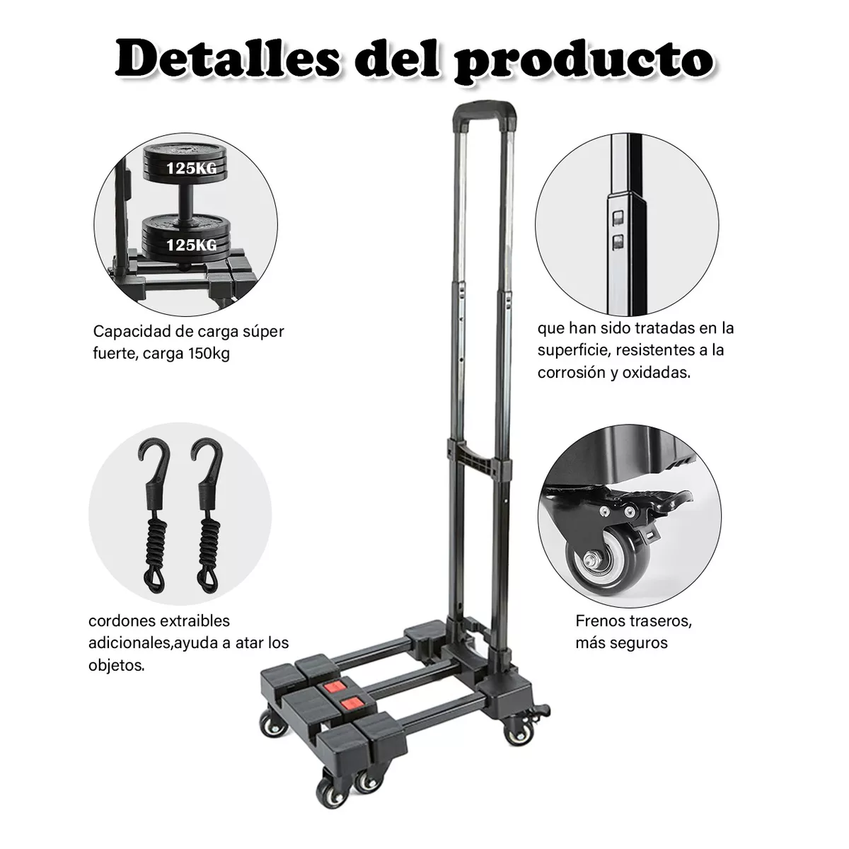 Foto 4 pulgar | Diablitos de Carga Plegable Eo Safe Imports Esi-17747 Negro