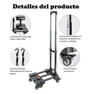 Foto 3 | Diablitos de Carga Plegable Eo Safe Imports Esi-17747 Negro