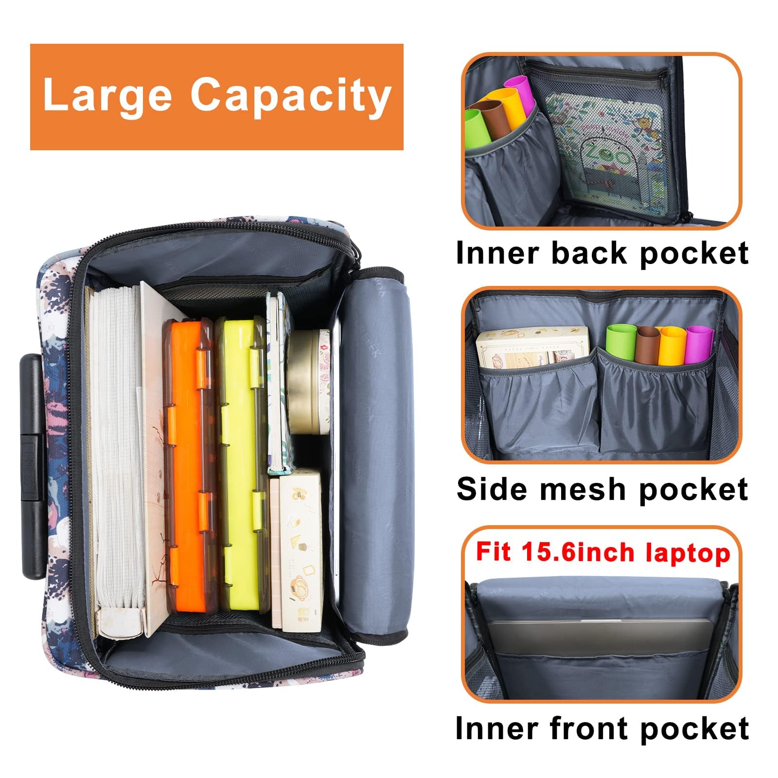 Foto 4 pulgar | Rolling Craft Bag Yorepek  Bolsa Enrollable Grande Para Álbumes De Recortes  40 Litros - Venta Internacional.
