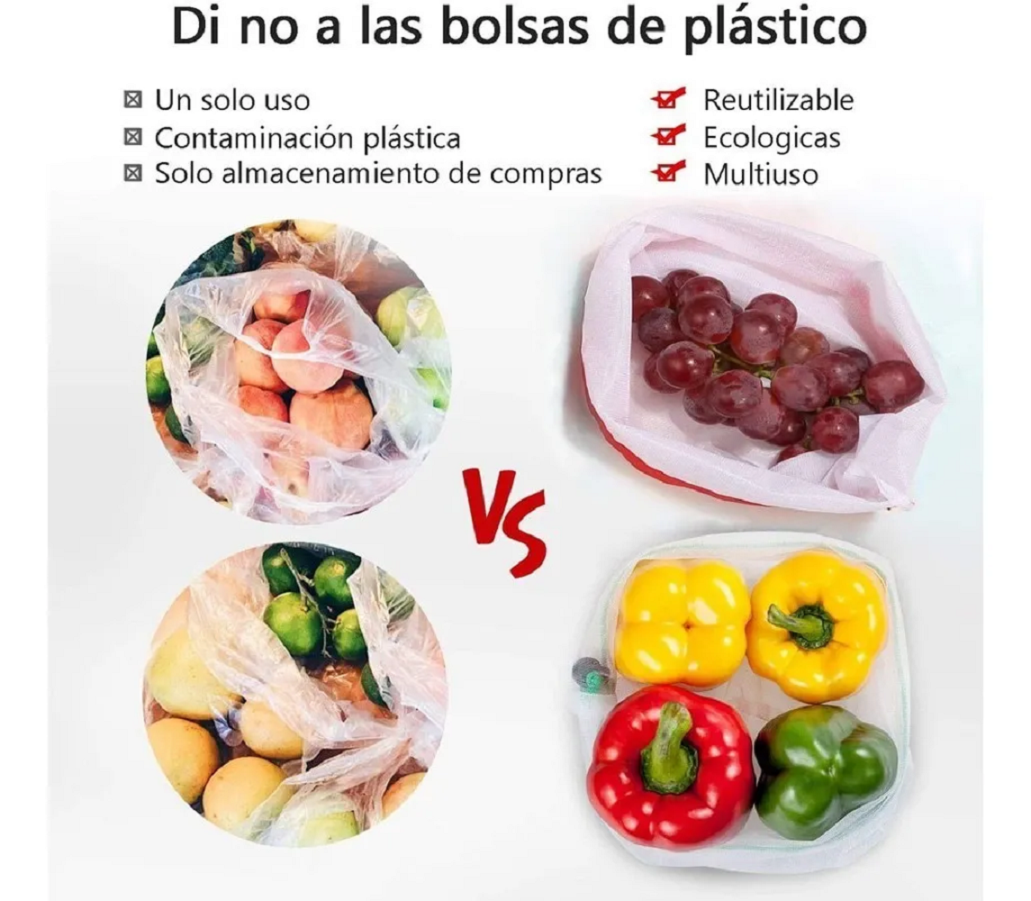 Foto 4 pulgar | Bolsas Ecológicas para Verduras Reutilizables